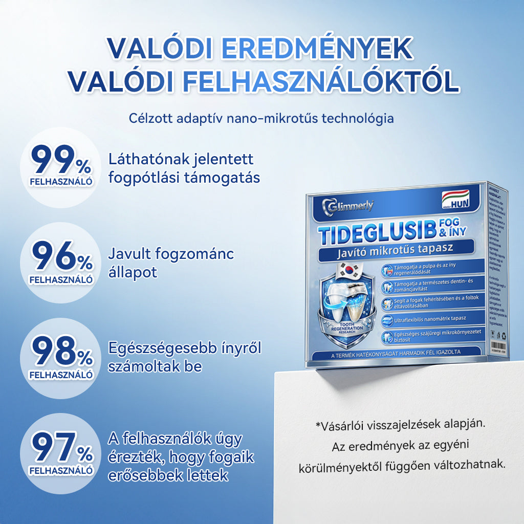 🦷🦷CleraNaure® Tideglusib Fog & íny Javító mikrotűs tapasz | Fejlett őssejt-aktiváló fogcsíkok (újjáépíti a fogzománcot és a dentint • erősíti az ínyt • megszünteti a fogkövet és a szagokat • megállítja a fogérzékenységet)3.0🦷
