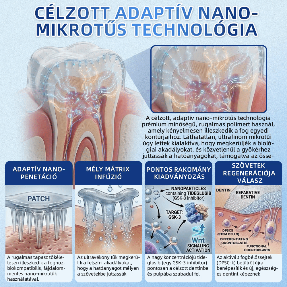 🦷🦷CleraNaure® Tideglusib Fog & íny Javító mikrotűs tapasz | Fejlett őssejt-aktiváló fogcsíkok (újjáépíti a fogzománcot és a dentint • erősíti az ínyt • megszünteti a fogkövet és a szagokat • megállítja a fogérzékenységet)3.0🦷