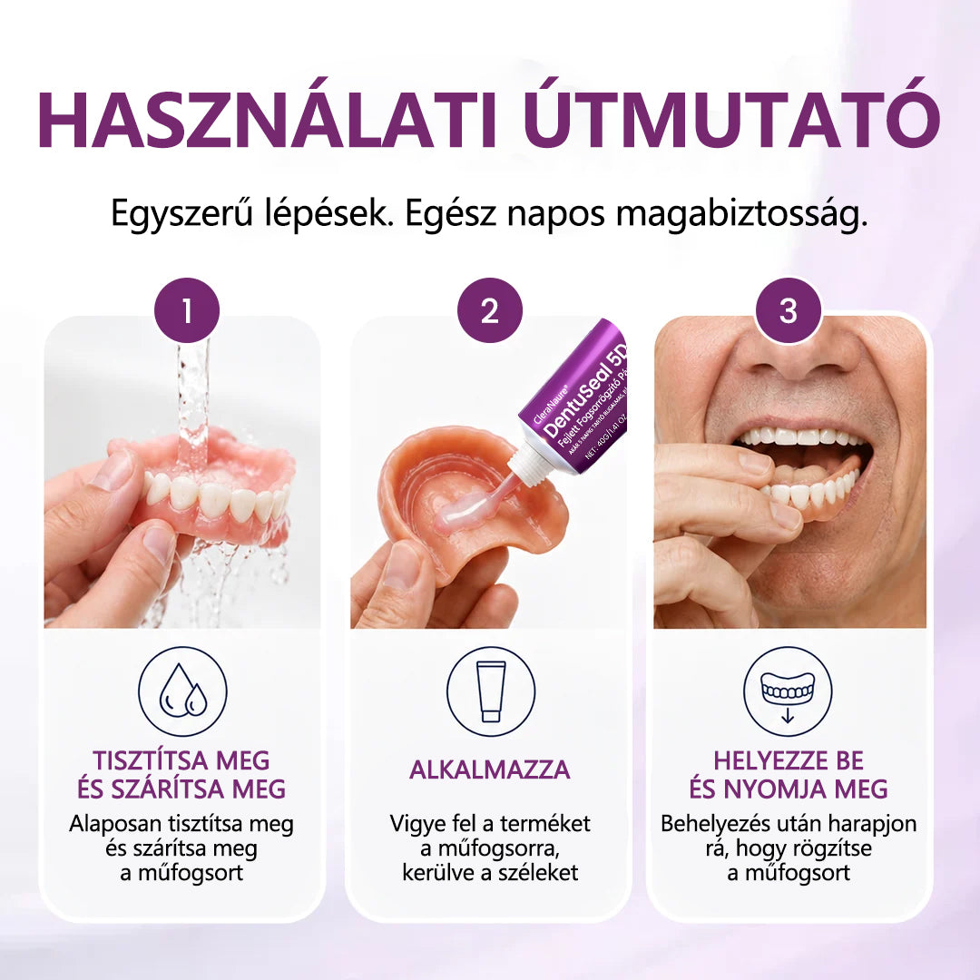CleraNaure® DentuSeal 5D fejlett műfogsorrögzítő és párnázó ragasztó💜