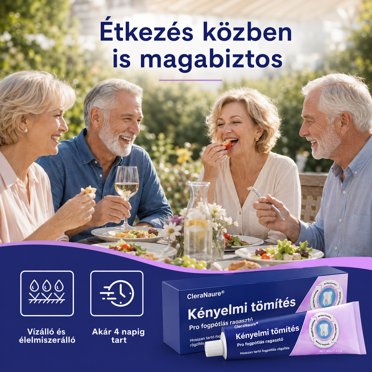 💎💎💎  KORLÁTOZOTT KÜLÖNLEGES AJÁNLAT 🔥 CleraNaure® Comfort Seal Pro Fogsor Ragasztó 🦷💜💜💜 FDA Tanúsítvánnyal🦷🦷🦷🦷