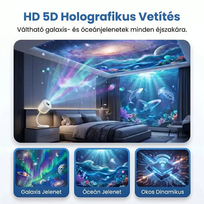 CleraNaure® NOVA LOOP HD intelligens 5D holografikus éjszakai projektorlámpa🌠