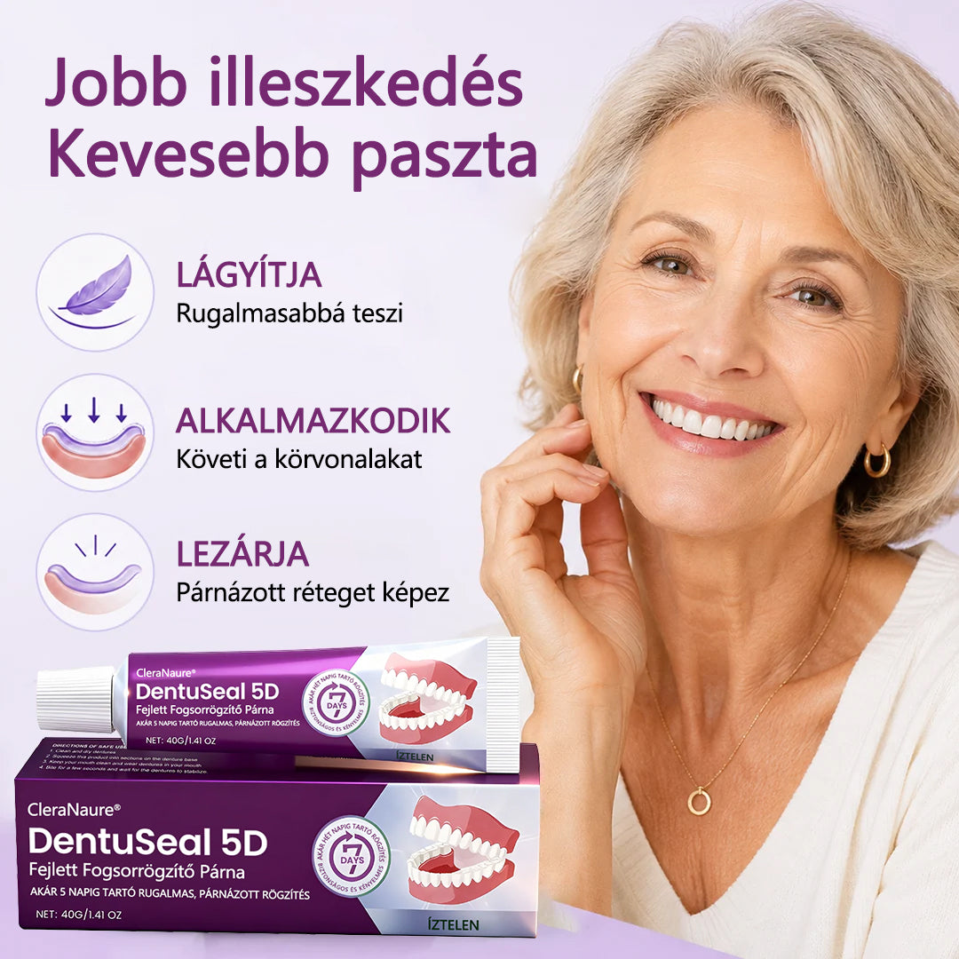 CleraNaure® DentuSeal 5D fejlett műfogsorrögzítő és párnázó ragasztó💜