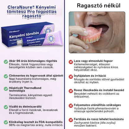 💎💎  KORLÁTOZOTT KÜLÖNLEGES AJÁNLAT 🔥 CleraNaure® Comfort Seal Pro Fogsor Ragasztó 🦷💜 FDA Tanúsítvánnyal🦷🦷