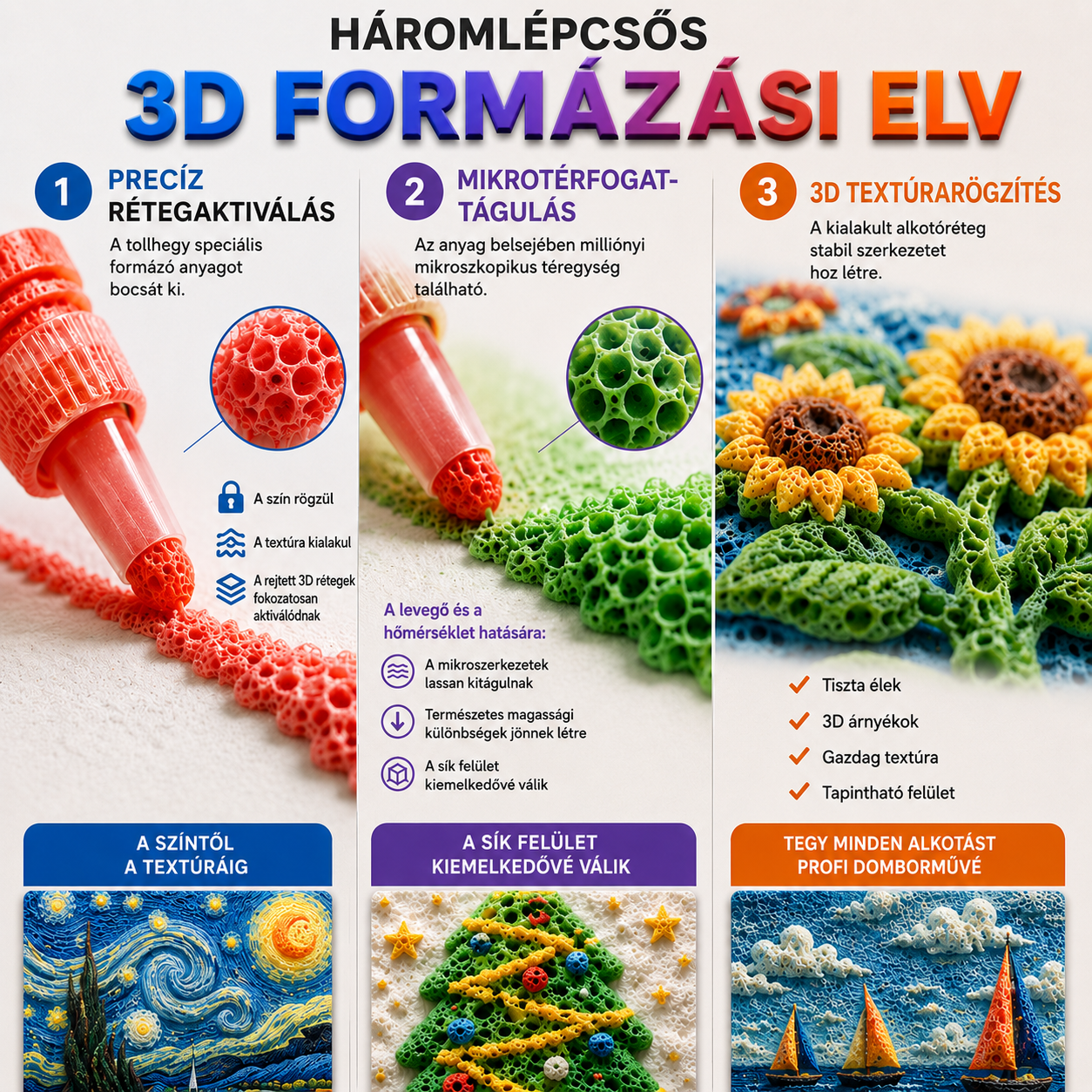 Spóroljon 50%-ot, ha még ma rendel 丨CleraNaure® 3D Relief Art Pen – Változtassa lapos rajzait megérinthető 3D művészetté🖌️🖍️